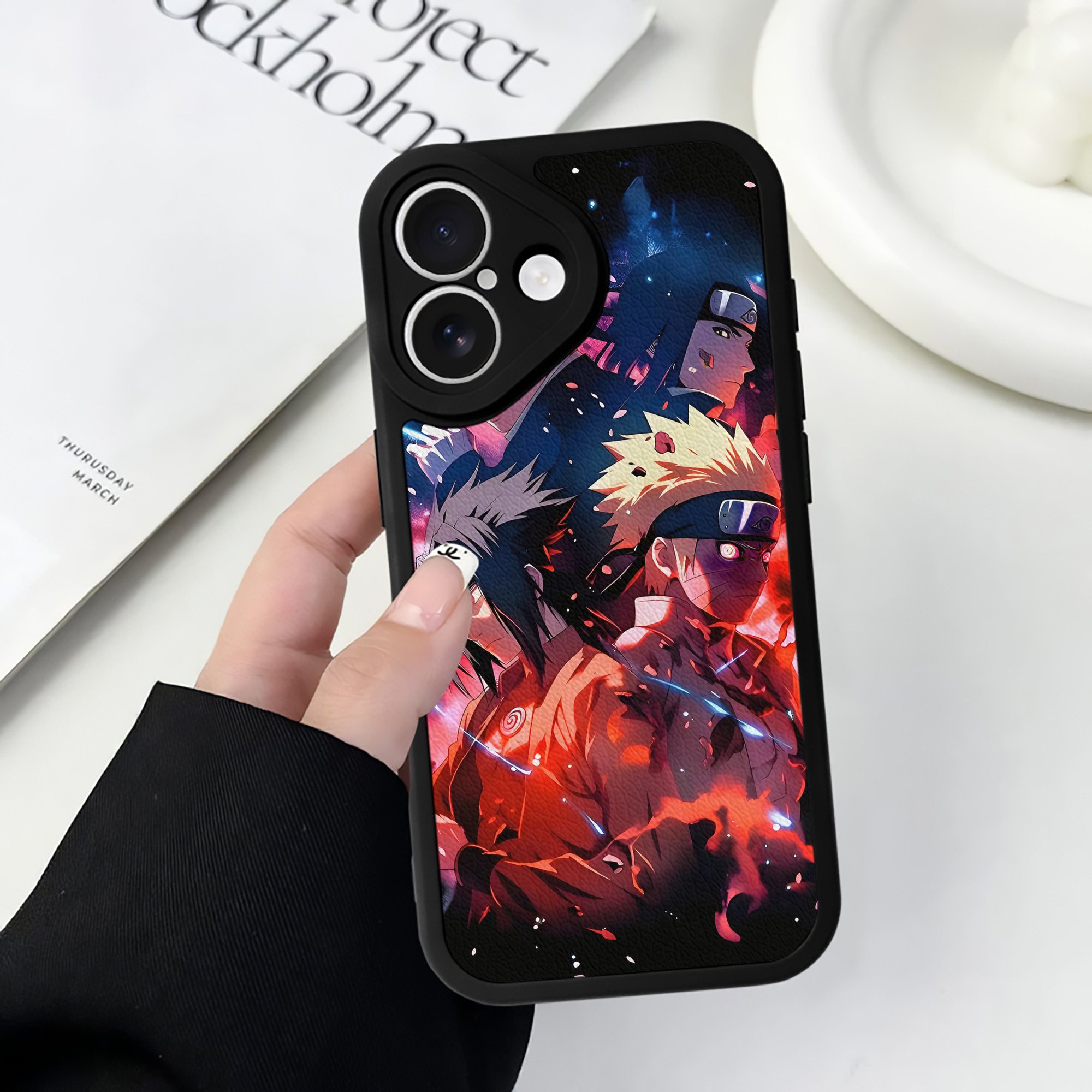 （画像用） NARUTO -ナルト- NARUTO -ナルト- 疾風伝 【iPhone 16シリーズ対応】シリコンスマホケース（レザー調） 材質：シリコン